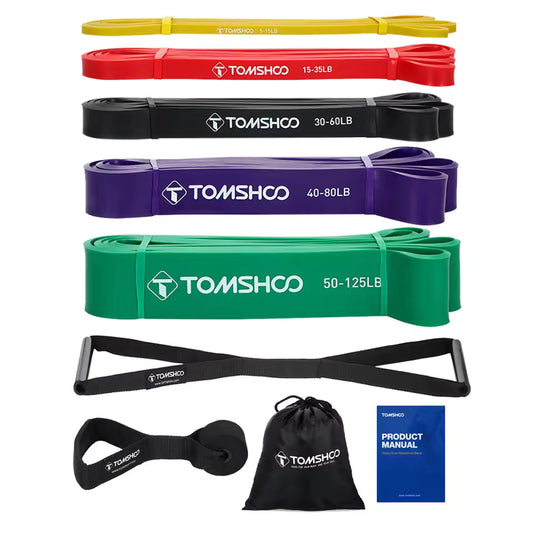 5 Packs Pull Up Assist Bands Set Resistance Stretch Bands