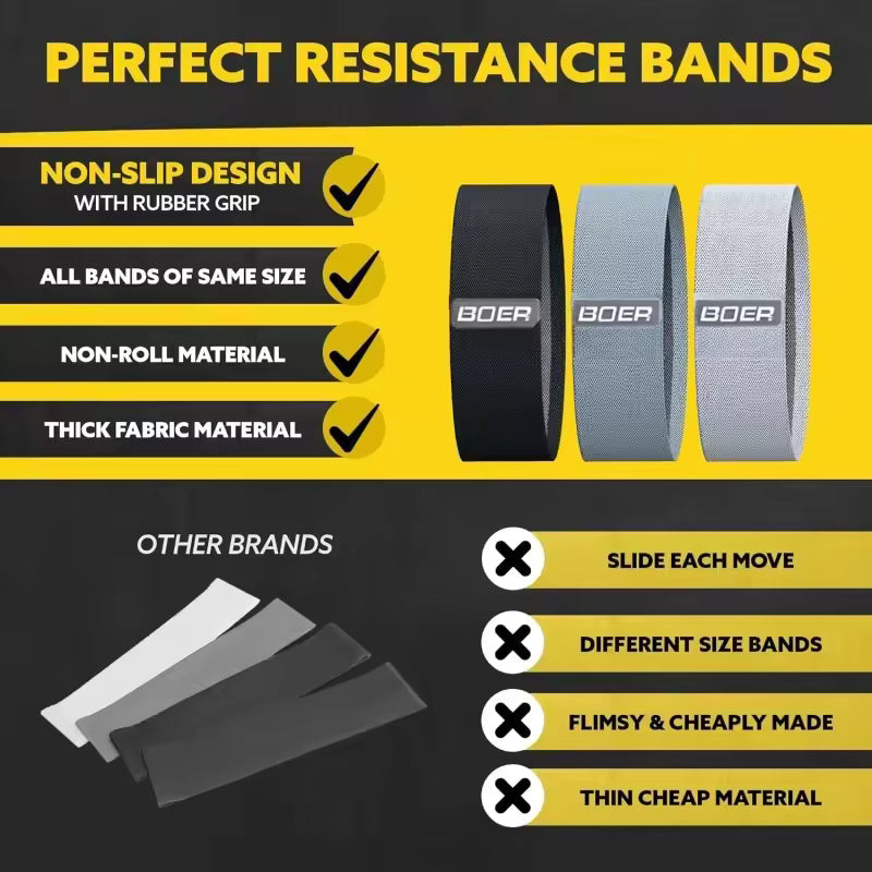 3PCS Fitness Rubber Band Elastic Yoga Resistance Bands